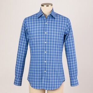 Bonobos Mens Slim Fit Button Down Shirt XS Blue‎ Checkered Long Sleeve Cotton